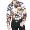El Senor De Los Cielos Casual Long Sleeve Shirt In Yellow/black In Multi