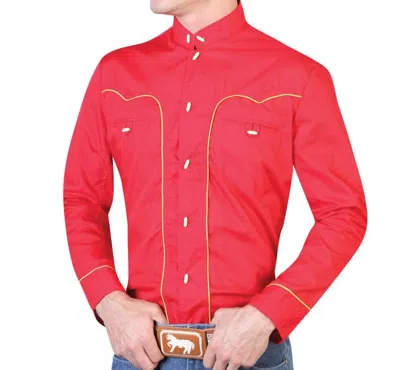 El Senor De Los Cielos Charro Long Sleeve Shirt In Red
