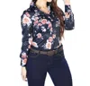 El Senor De Los Cielos Long Sleeve Shirt In Blue Rose Print In Multi
