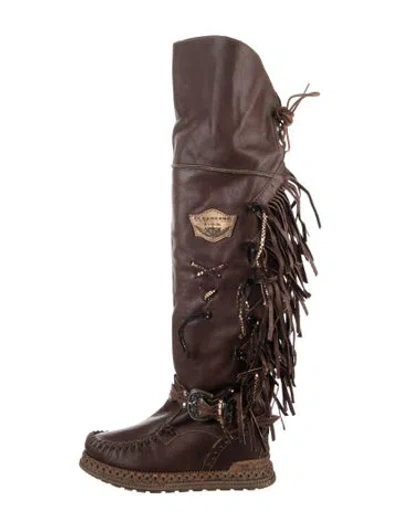 Pre-owned El Vaquero Leather Western Boots In Brown