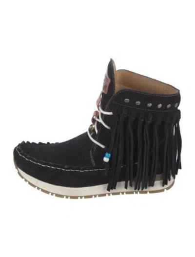 Pre-owned El Vaquero Suede Lace-up Boots In Black