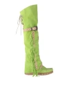 El Vaquero Woman Boot Lime Green Size 8 Leather In Green