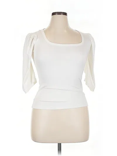Pre-owned Ela 3/4 Sleeve Top Ivory Sweetheart Neckline Tops In White