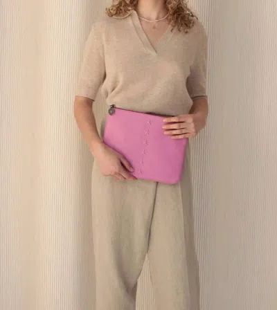 Ela Handbags Vegan Editor's Star Pouch In Pink