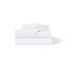 Ela Lane Usa Classic Percale Embroidered Sheet Set In White