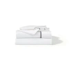 Ela Lane Usa Classic Percale Embroidered Sheet Set In White