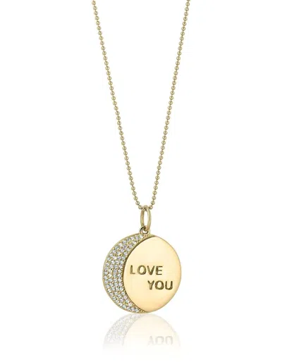 Ela Rae Women's Love You To The Moon And Back Necklace In Yellow Gold