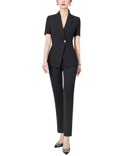 Elaine 2pc Blazer & Pant Set In Black