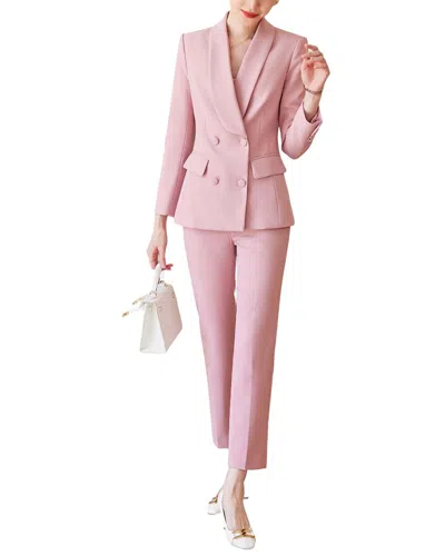 Elaine 2pc Blazer & Pant Set In Pink