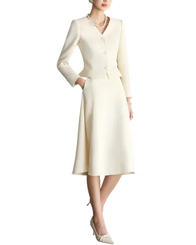 Elaine 2pc Blazer & Skirt Set In Neutral