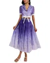 Elaine 2pc Blouse & Skirt Set In Blue