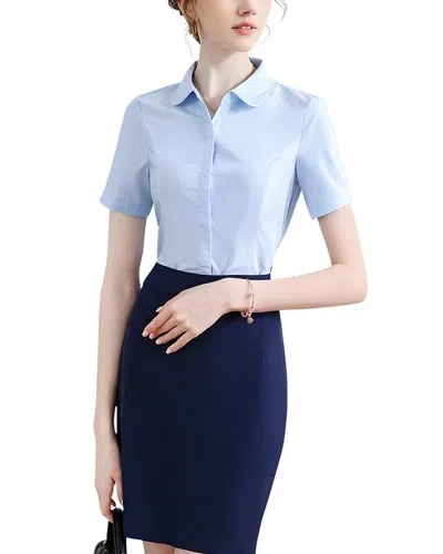 Elaine 2pc Blouse & Skirt Set In Blue