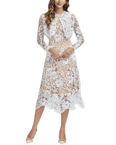 Elaine 2pc Cardigan & Dress Set In White