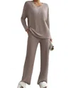 Elaine 2pc Pullover & Pant Set In Brown