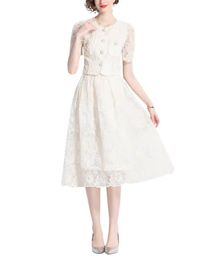Elaine 2pc Shirt & Skirt Set In White