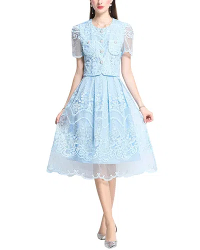 Elaine 2pc Shirt & Skirt Set In Blue