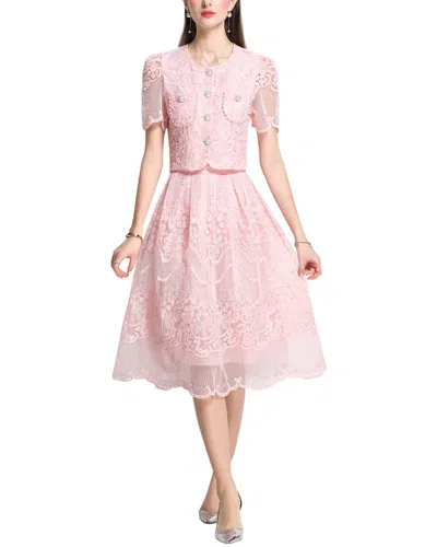 Elaine 2pc Shirt & Skirt Set In Pink