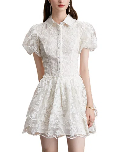 Elaine Embellished Mini Dress In White