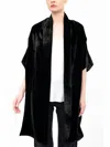Elaine Kim Amari Shrug With Silk Contrast In Black In Black