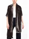 Elaine Kim Amari Shrug With Silk Contrast In Java In Multi