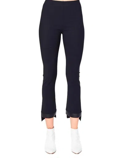 Elaine Kim Olga Leather Step Tech Stretch Legging In Black In Blue