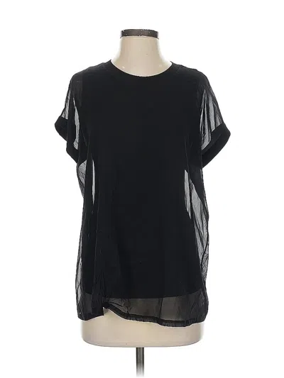 Pre-owned Elaine Kim Short Sleeve Top Black Crew Neck Tops
