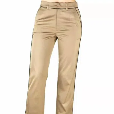 Elaine Kim Tarika High Power Cupro Cropped Trouser In Khaki In Gold