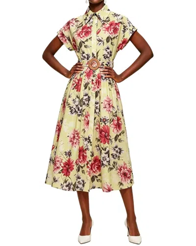 Elaine Linda Charm Shirt Dress In Yellow