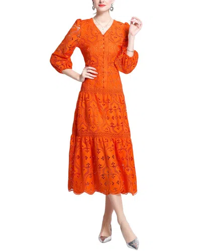 Elaine Midi Dress In Orange