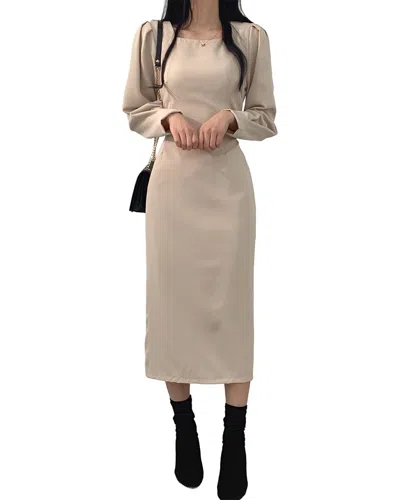 Elaine Midi Dress In Neutral