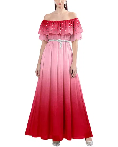 Elaine Off-the-shoulder Maxi Dress In Pink