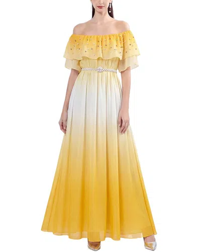Elaine Off-the-shoulder Maxi Dress In Yellow