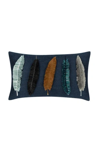 Elaine Smith Believe Handmade Feather Embroidered Applique Indoor & Outdoor Accent Pillow