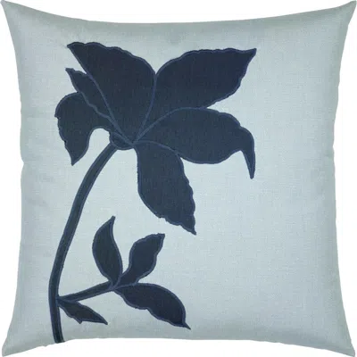 Elaine Smith Botanica Handmade Embroidered Applique Indoor & Outdoor Woven Accent Pillow