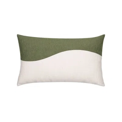 Elaine Smith Contour Plush Chenille Indoor & Outdoor Woven Accent Pillow & Insert In Green
