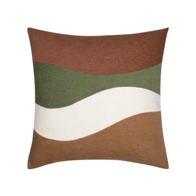 Elaine Smith Contour Plush Chenille Indoor & Outdoor Woven Accent Pillow & Insert In Brown