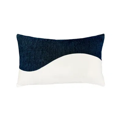Elaine Smith Contour Plush Chenille Indoor & Outdoor Woven Accent Pillow & Insert In Blue
