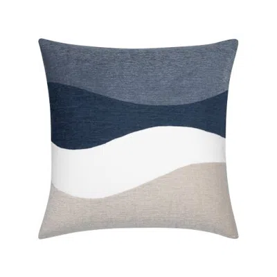 Elaine Smith Contour Plush Chenille Indoor & Outdoor Woven Accent Pillow & Insert In Blue