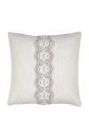 Elaine Smith Distinct Oyster Hand Macrame & Chenille Indoor & Outdoor Woven Accent Pillow