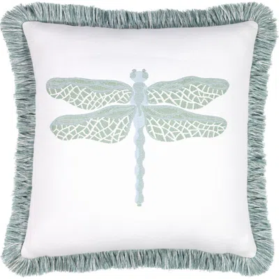 Elaine Smith Dragonfly Jacquard Indoor & Outdoor Woven Fringed Accent Pillow