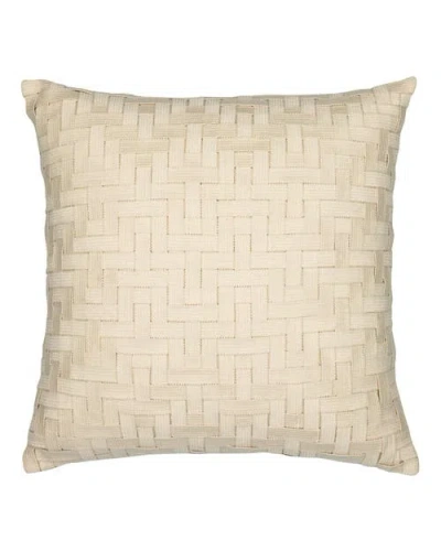 Elaine Smith Entwine Crema Indoor & Outdoor Woven Accent Pillow In Brown