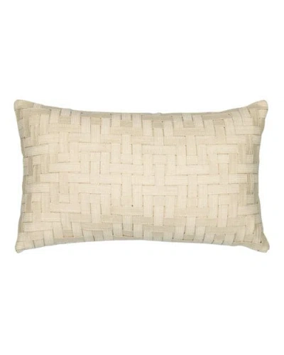 Elaine Smith Entwine Crema Indoor & Outdoor Woven Accent Pillow In Brown