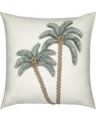 Elaine Smith Escape Handmade Applique Indoor & Outdoor Woven Accent Pillow In Neutral