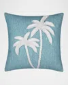 Elaine Smith Escape Handmade Applique Indoor & Outdoor Woven Accent Pillow