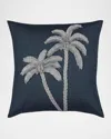 Elaine Smith Escape Handmade Applique Indoor & Outdoor Woven Accent Pillow