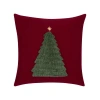 Elaine Smith Fraser Fir Handmade Applique Woven Accent Holiday Pillow In Multi