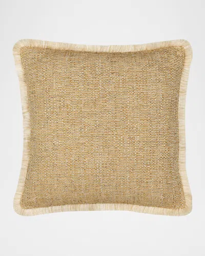 Elaine Smith Golden Hour Fringed Indoor/outdoor Pillow, 20" Square In Brown