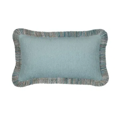 Elaine Smith Halo Fringed Indoor & Outdoor Woven Accent Pillow & Insert In Blue