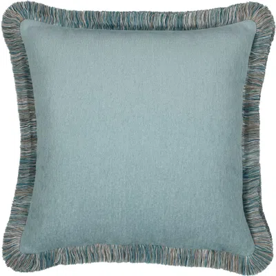 Elaine Smith Halo Fringed Indoor & Outdoor Woven Accent Pillow & Insert In Blue