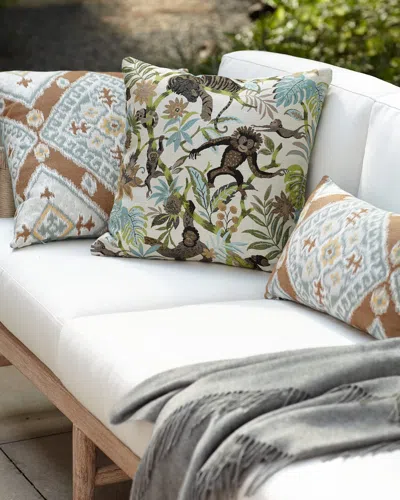 Elaine Smith Ikat Diamond Caramel Indoor/outdoor Lumbar Pillow In Neutral